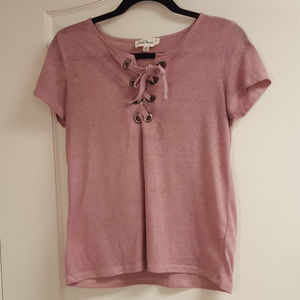 Cloud Chaser Purple Lace Up Shirt